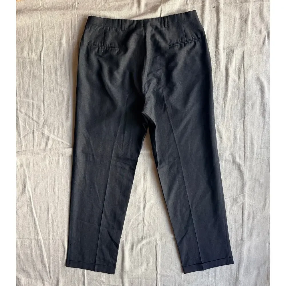Vintage Christian Dior Monsieur Pants Men's 34X32 Pleated Gray Tailored in USA